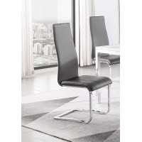 Coaster Furniture 100515GRY Upholstered High Back Side Chairs Grey and Chrome (Set of 4)